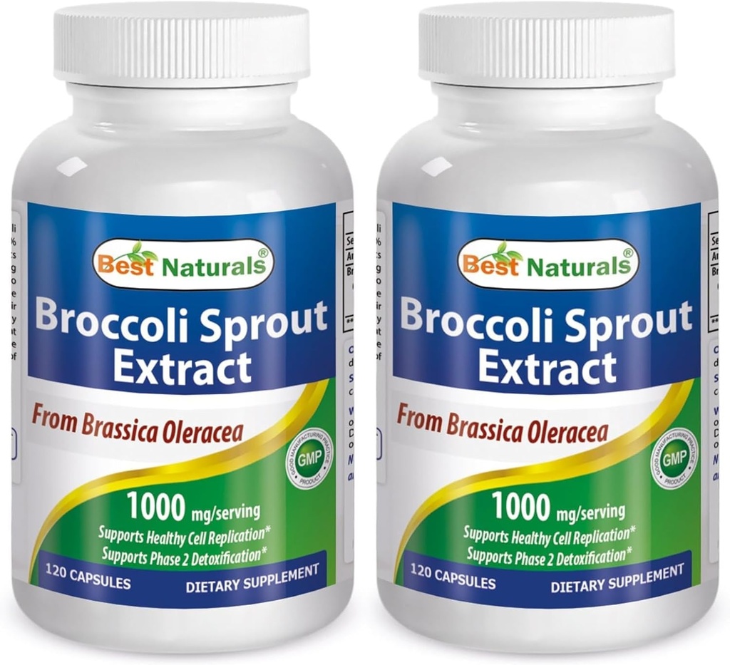 Best Naturals Broccoli Sprout Extract 1000mg per Serving - 120 Capsules (Pack of 2) 2