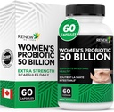 RENEW ACTIVES Probiotics for Women 50 Billion CFU per 2 Capsules – MAKTREK Technology, 4 Probiotic Strains & Prebiotic Blend– Supports Digestion Health & Gut Flora Balance– Made in Canada– 60 Capsules 2