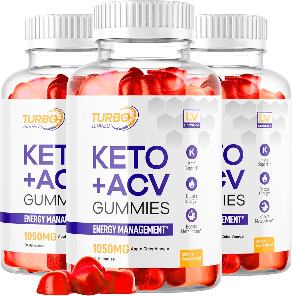 (3 Pack) Turbo Ripped Keto Weight Loss ACV Gummies, Turbo Ripped Keto ACV Gummies, Turbo Ripped Gummies, TurboRipped Keto ACV Apple Cider Vinegar Advanced Multivitamin Healthy s Gummys, 3 Months 2