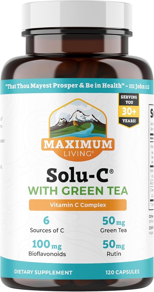 Maximum Living Solu-C with Green Tea, 120 Capsules 2