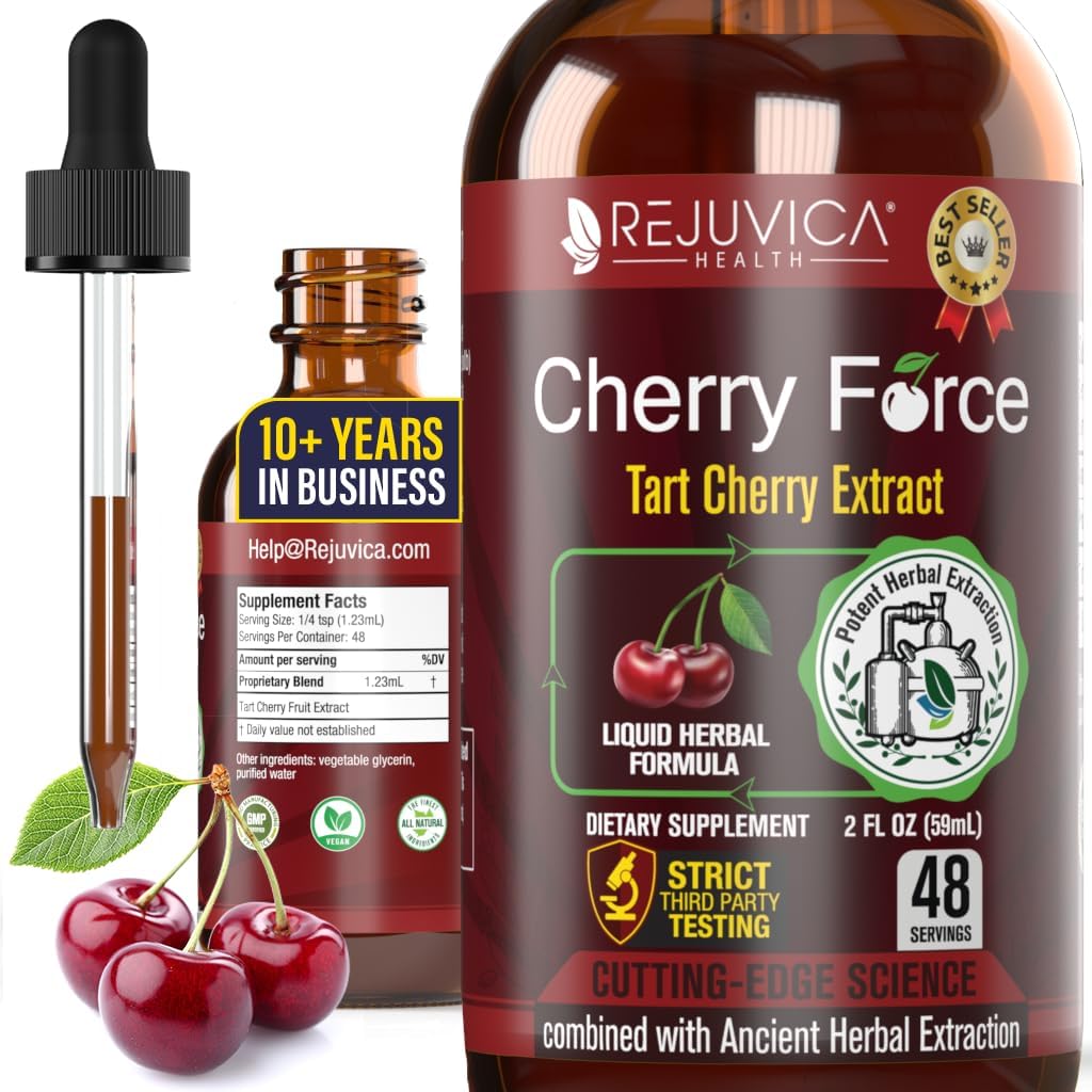 Rejuvica Health Cherry Force - Advanced Tart Cherry Extract - Real Tart Cherries - Rich in Phytonutrients - Liquid Extract for Better Absorption 2