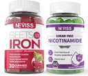 NEVISS Vegan Iron Supplement, Gentl Iron + Sugar Free Nicotinamide 500mg Gummies 2