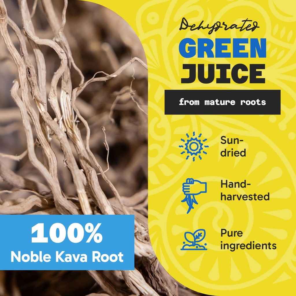 Fiji Vanua Kava Instant Old Roots Kava Powder, dehydrated green juice Kava Drink Powder, Easy to Prepare liquid-Soluble, Fijian Instant Noble, Herbal Supplement, 4 oz 4