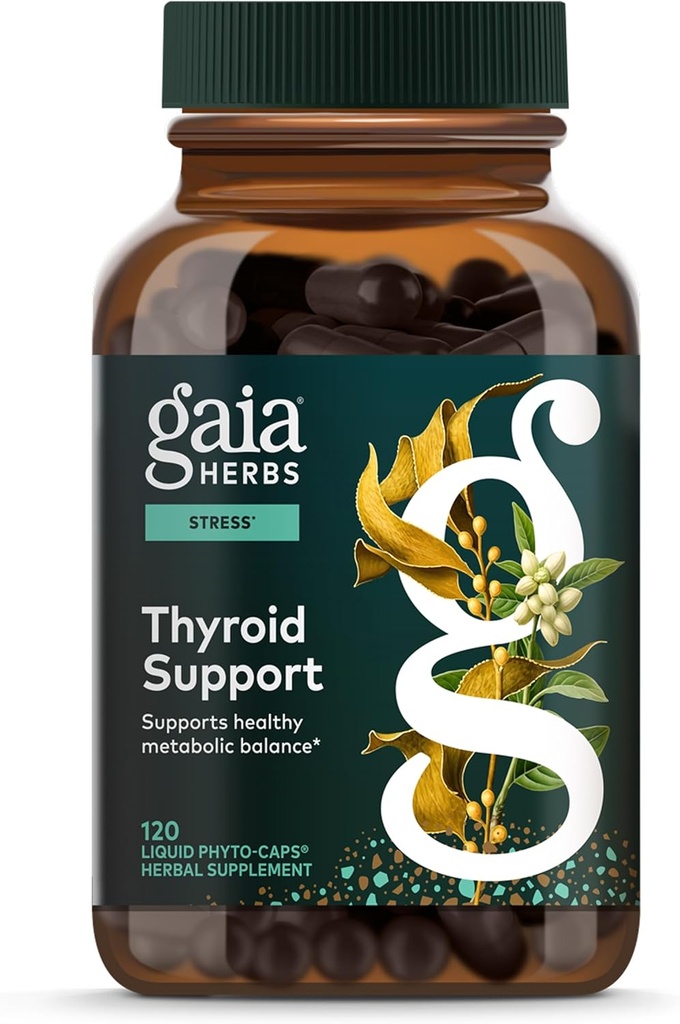 Gaia Herbs Thyroid Support - Made with Ashwagandha, Kelp, Brown Seaweed & Schisandra to Support Healthy Metabolic Balance & Overall Well-Being* - 120 Vegan Liquid Phyto-Capsules (40-Day Supply) 2