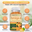 Extra Strength Omega 3 Fish Oil Gummies with DHA & EPA | Ultra High Purity Omega 3 Gummy Supplement for Healthy Heart, Joint & Brain Support | Nature's Vitamins, Orange Flavor | 120 Gummies 5