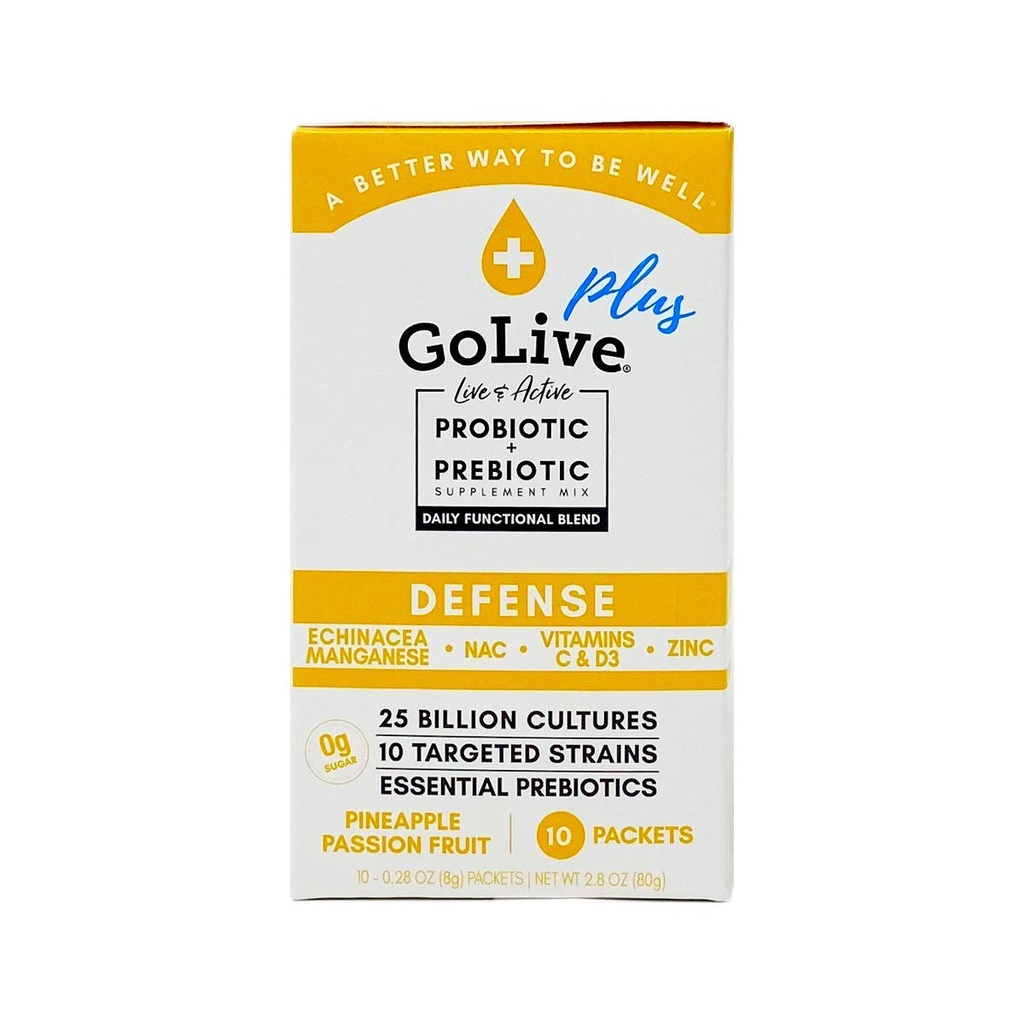 GoLive Immune Defense – Sugar-Free Synbiotic Powder with Prebiotics & Probiotics – 25 Billion CFUs, 10 Clinical Strains – Supports Digestion, Metabolism & Immunity – 10 Servings 4