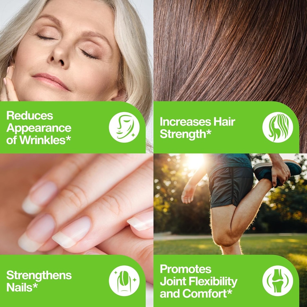 Hydrolyzed Collagen Peptides Supplement for Women & Men - Joint, Hair, Skin & Nails Support - Grass Fed Type I & III - Keto, Paleo - 28 Servings, 9.88 oz, Unflavored Powder 6