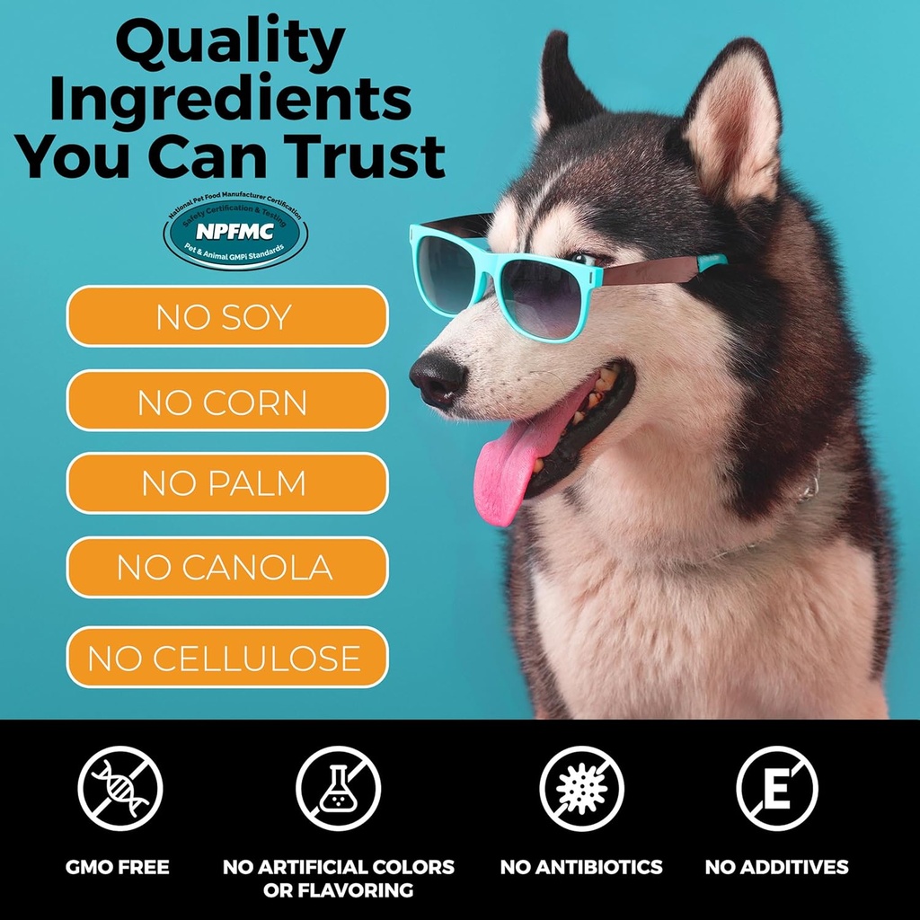 Dog Cancer Detox Antioxidants + Free Radical Blocker. No Chemicals All Natural, Holisitic. All Ages. Benefits Wellness. Vet Recommended, Nutritionist Formula. Low Calorie 6