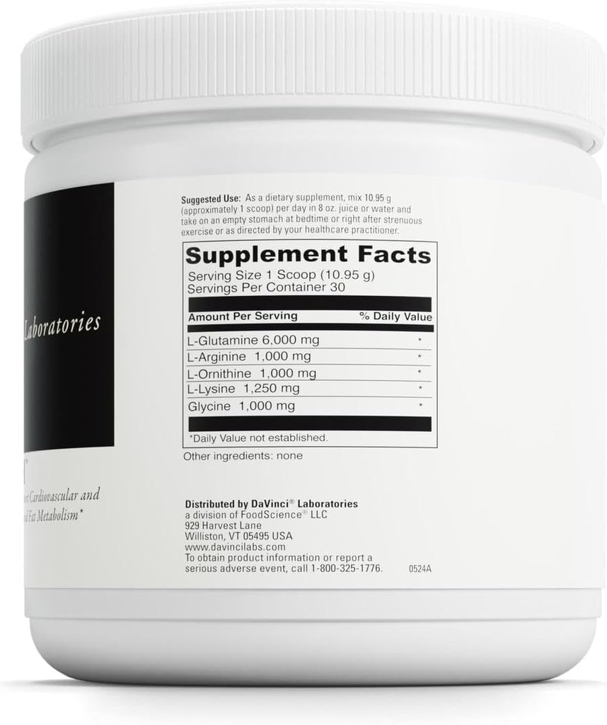 DAVINCI Labs Maxi-HGH - Amino Acid Supplement to Support Cardiovascular System, Muscle Recovery, Human Growth Hormone Release and Fat Metabolism* - Gluten-Free - Vegetarian - 328.5 g Powder 3
