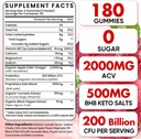 Apple Cider Vinegar Gummies, Advanced ACV Gummy with Probiotics, BHB, B12 and Keto Support - Keto Acv Gummies for Detox, Metabolism, Digestion, Gut & Immune Health - Sugar Free, Vegan, 180 Counts 3