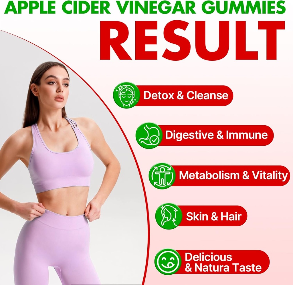 Apple Cider Vinegar Gummies, Advanced ACV Gummy with Probiotics, BHB, B12 and Keto Support - Keto Acv Gummies for Detox, Metabolism, Digestion, Gut & Immune Health - Sugar Free, Vegan, 180 Counts 4