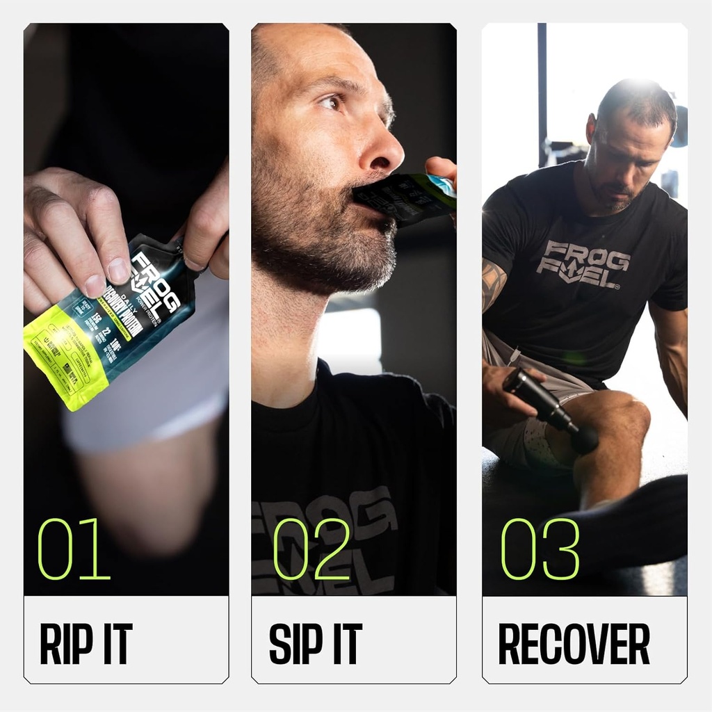 Frog Fuel Power Energized Protein Shot, 15g Protein Nano-Hydrolyzed Grass Fed Collagen, 120mg Caffeine, Fat & Sugar Free, 22 Amino Acids, 0 Carbs, Berry, 1 oz Packets, 24 Pack 4