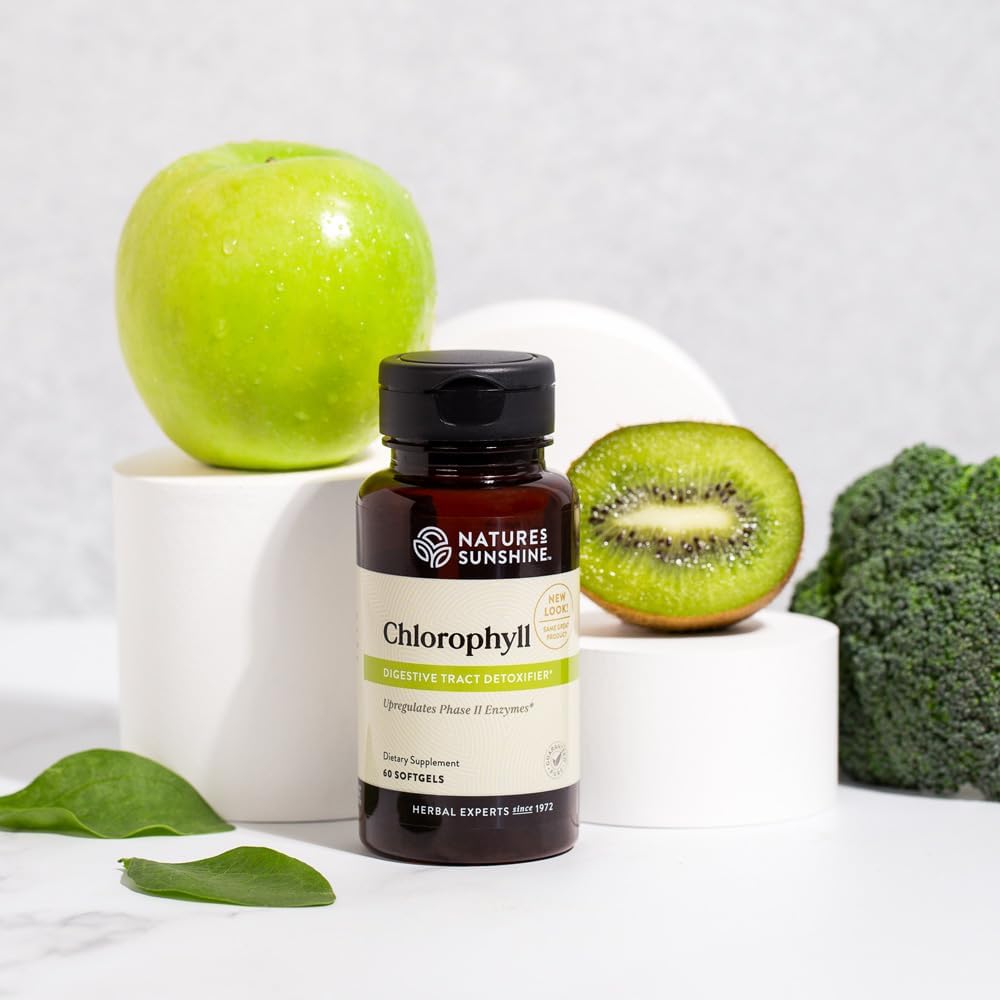 Nature's Sunshine Chlorophyll, 60 Softgel Capsules: Support Digestion, Immunity & Detoxification with Internal Deodorant Benefits. Easy-to-Swallow Capsules Promote Overall Well-Being & Energy 5