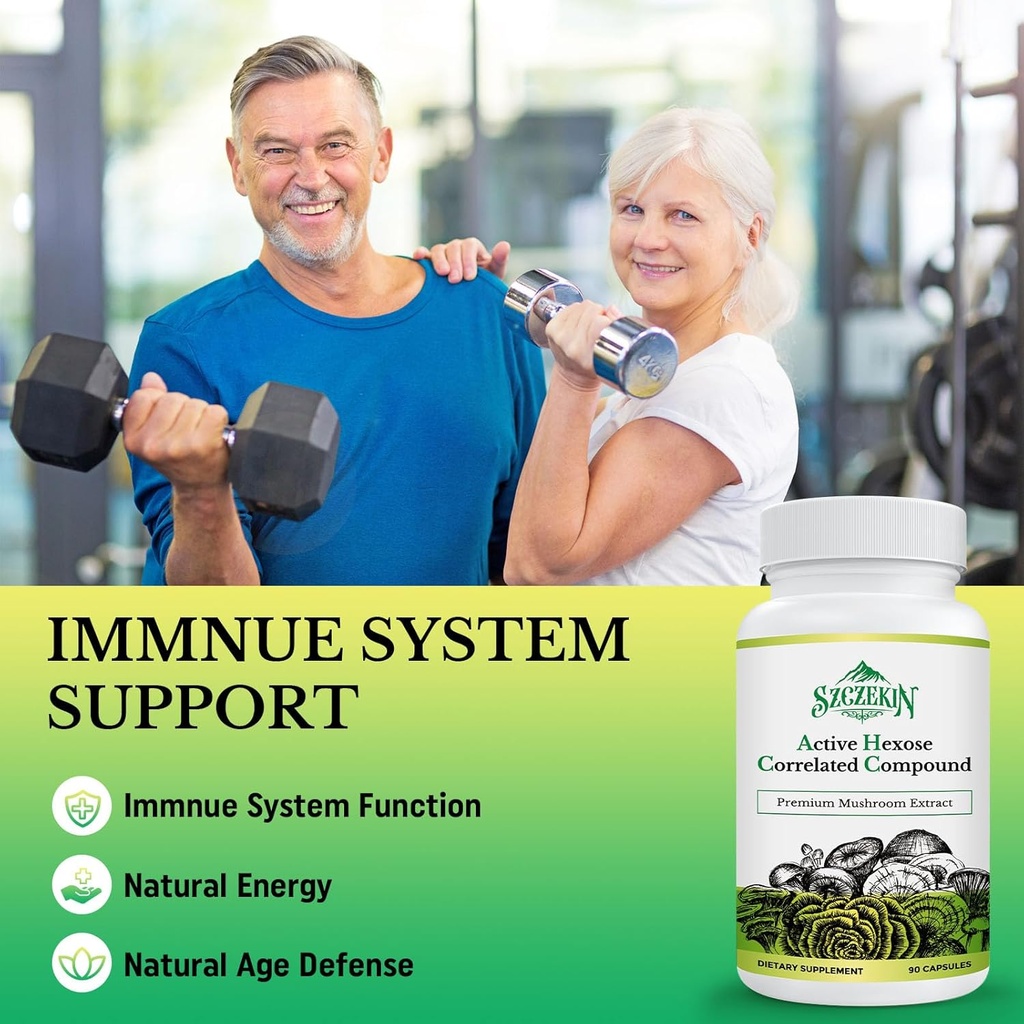 Active Hexose Correlated Compound 1500 mg Supplement, Natural 8 Mushroom Extract Supplement, Immune System, Liver Function, Natural Killer and T Cells Activity, 720 Veggie Capsules 6