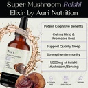 Auri Reishi Super Mushroom Elixir - Immune Booster and Stress Support Supplement to Achieve Deeper Sleep - Reishi Tincture 60ml 3