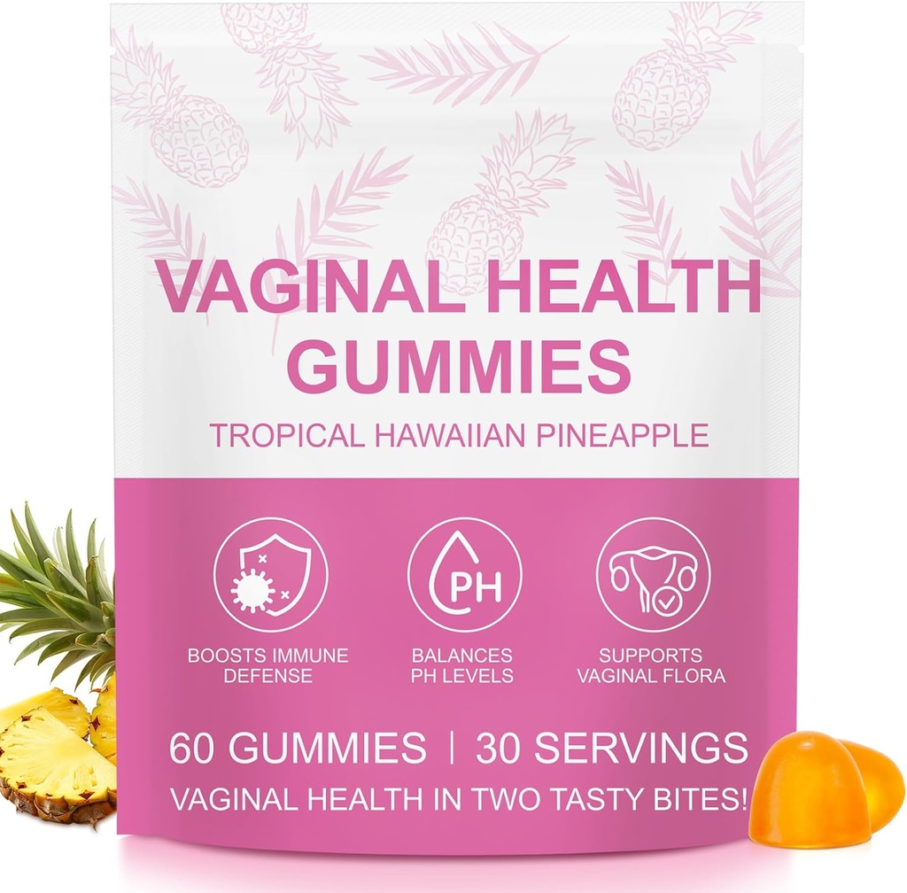 Premium Feminine Balance Gummies, Pineapple Gummies for Women PH, Vital Vaginal Probiotics Source Feminine Gummy for Women of All Ages 2