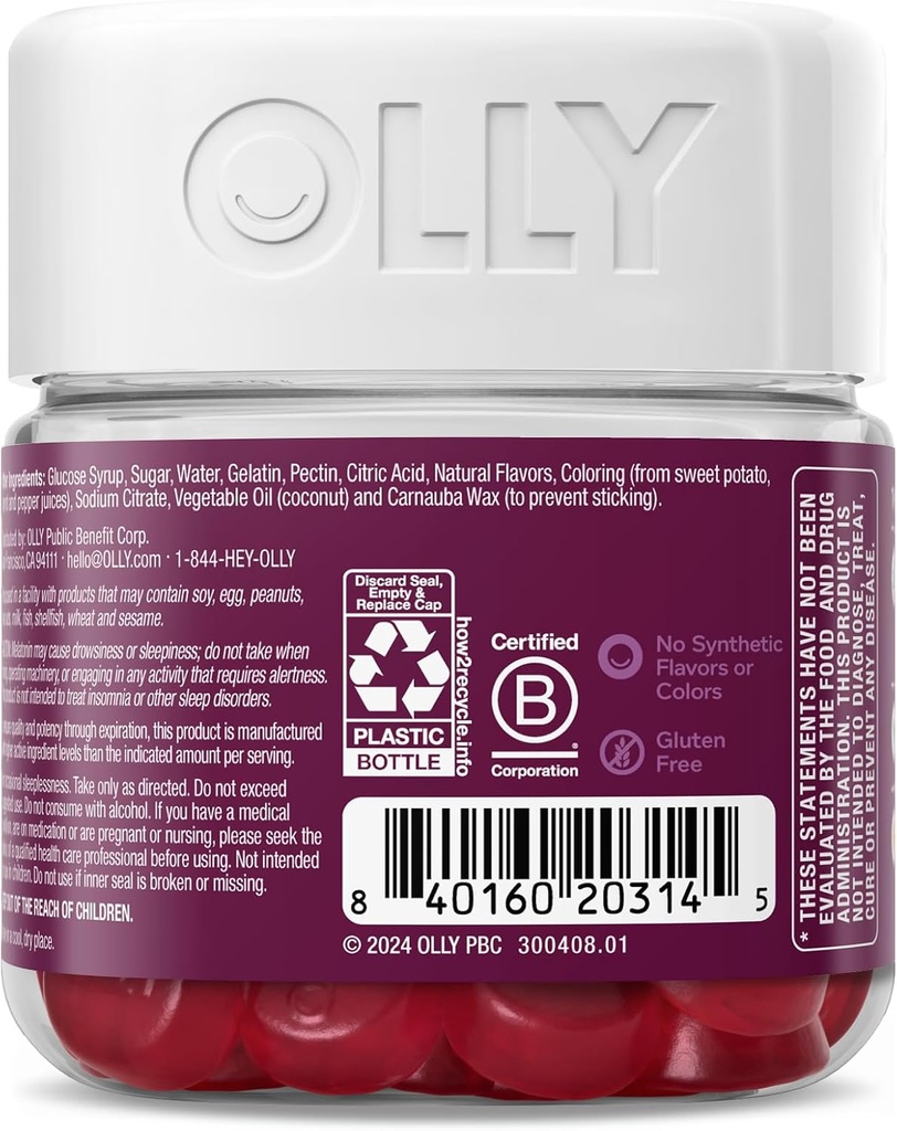 OLLY Sleep Gummy, Limited Edition, Melatonin, L-Theanine, Botanicals, Spiced Apple Cider - 28ct 5