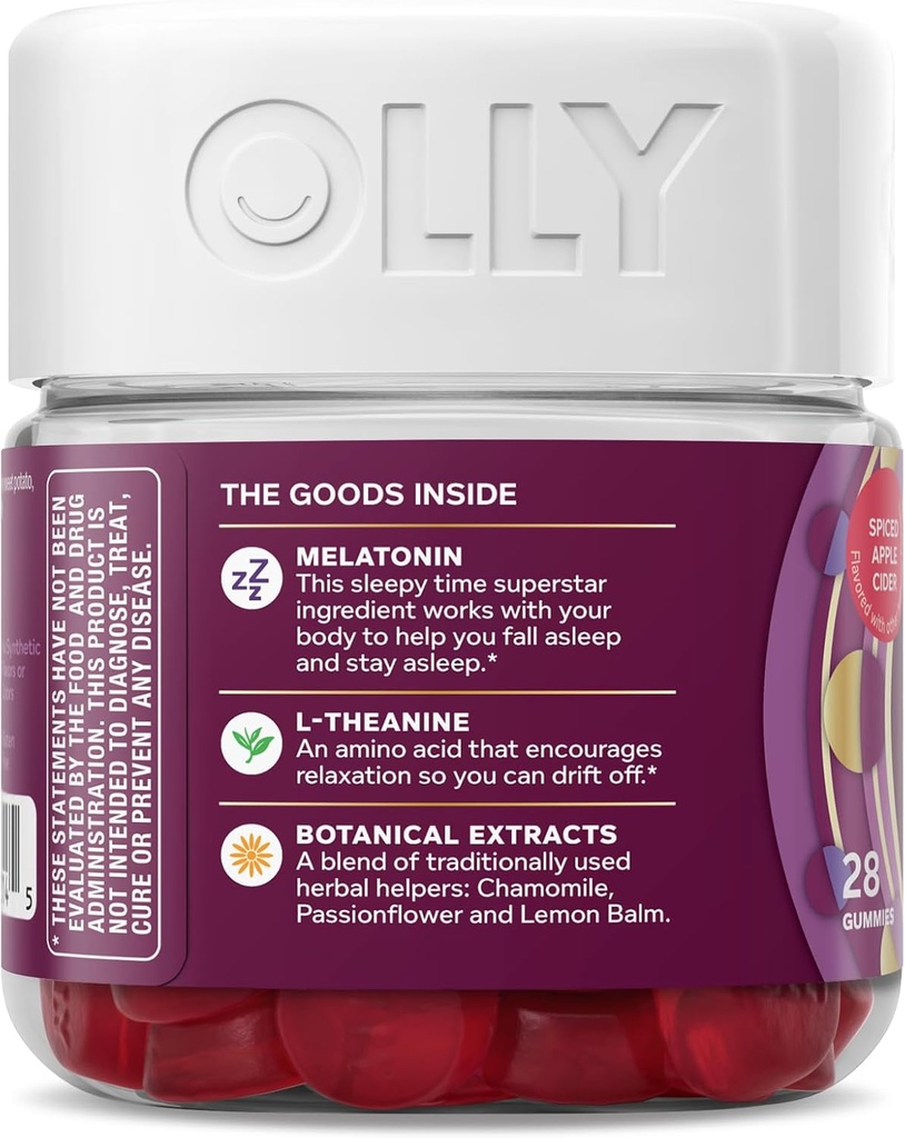 OLLY Sleep Gummy, Limited Edition, Melatonin, L-Theanine, Botanicals, Spiced Apple Cider - 28ct 6