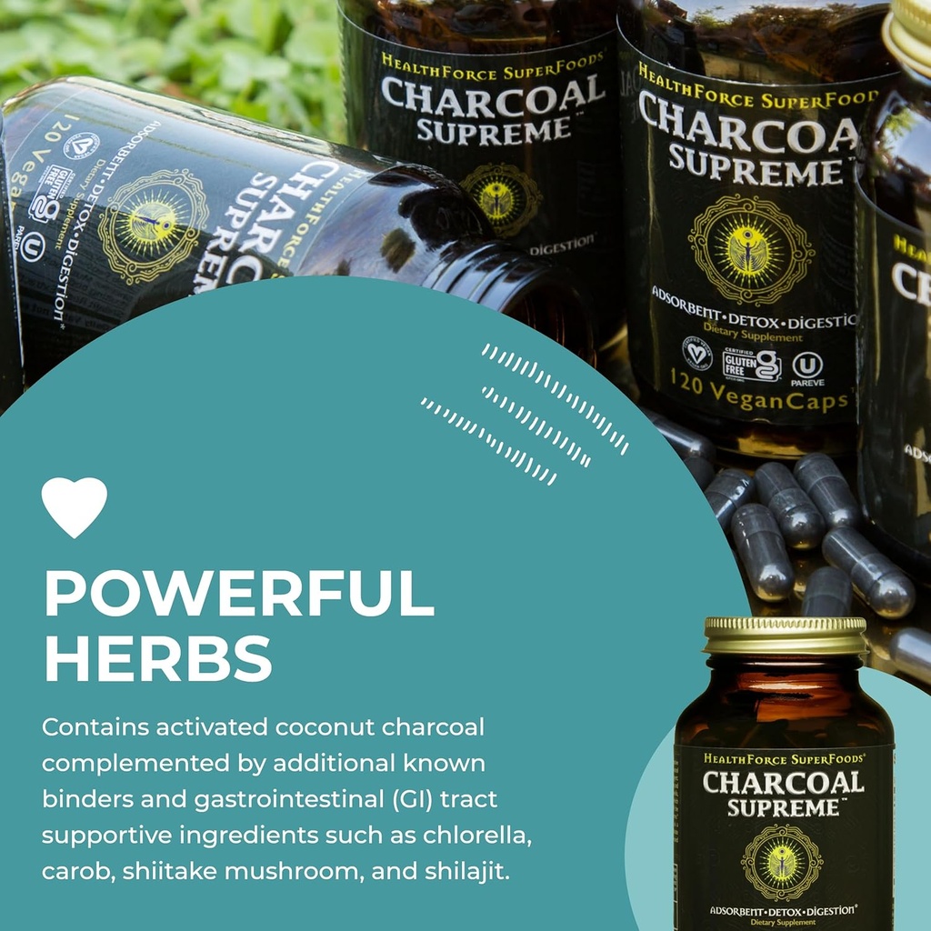 HealthForce SuperFoods Charcoal Supreme - 120 VeganCaps 6