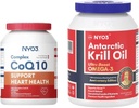 NYO3 Coq10 120mg Support Heart and Krill Oil 1000mg Softgels Bundle 2