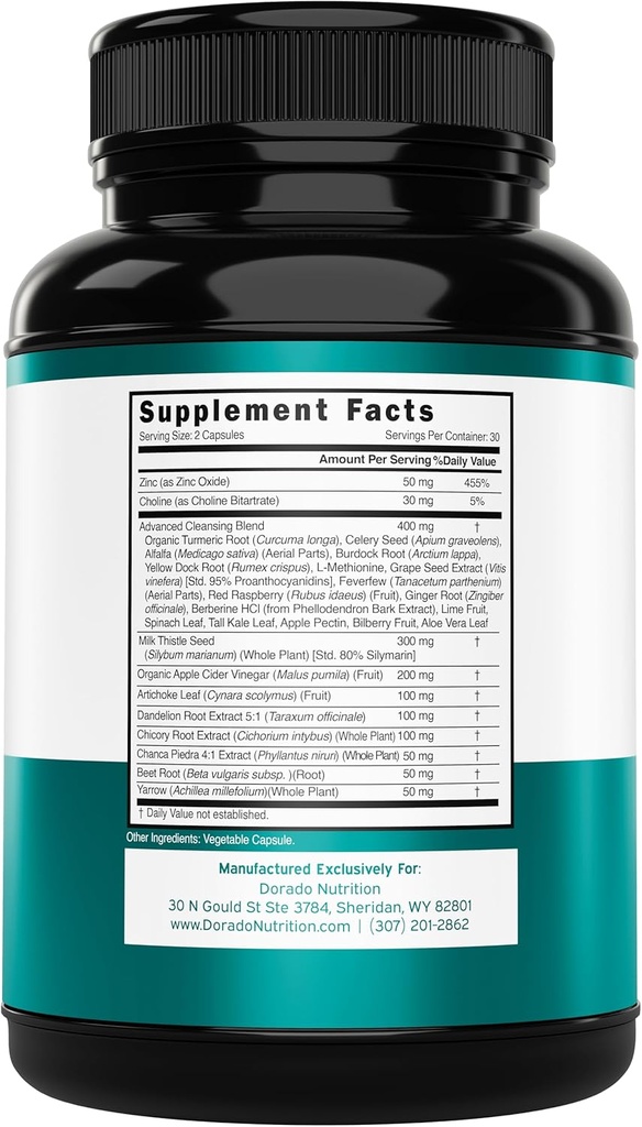 Liver Cleanse Detox & Repair 27 in 1 Formula - Milk Thistle, Dandelion Root, Turmeric, Artichoke Extract & More - Liver Detox Support Supplement - 3rd Party Tested, Vegan Safe & USA Made (60 Count) 3