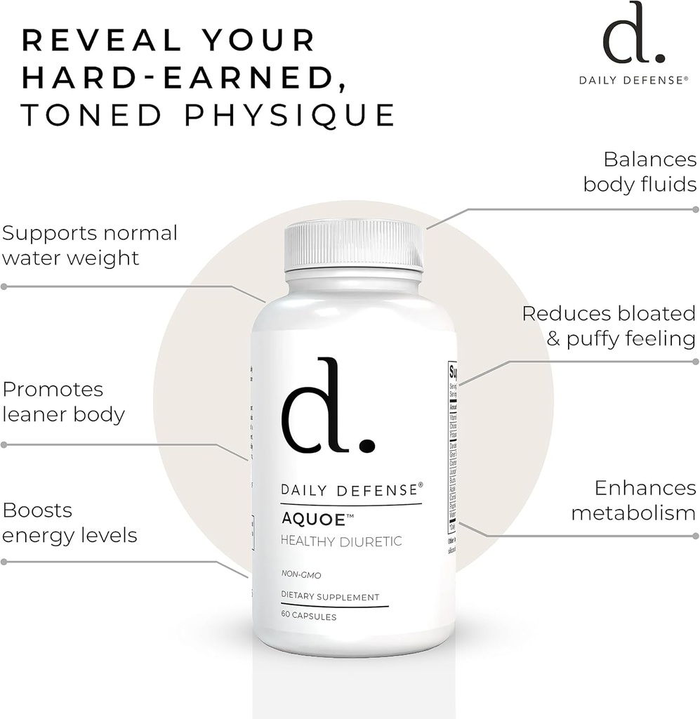 Diuretic Pills - Cranberry Pills with Green Tea, Dandelion, Apple Cider Vinegar & More - AQUOE Water Away Pills for Bloating & Fitness - Water Pills by Daily Defense, 60 Capsules 6