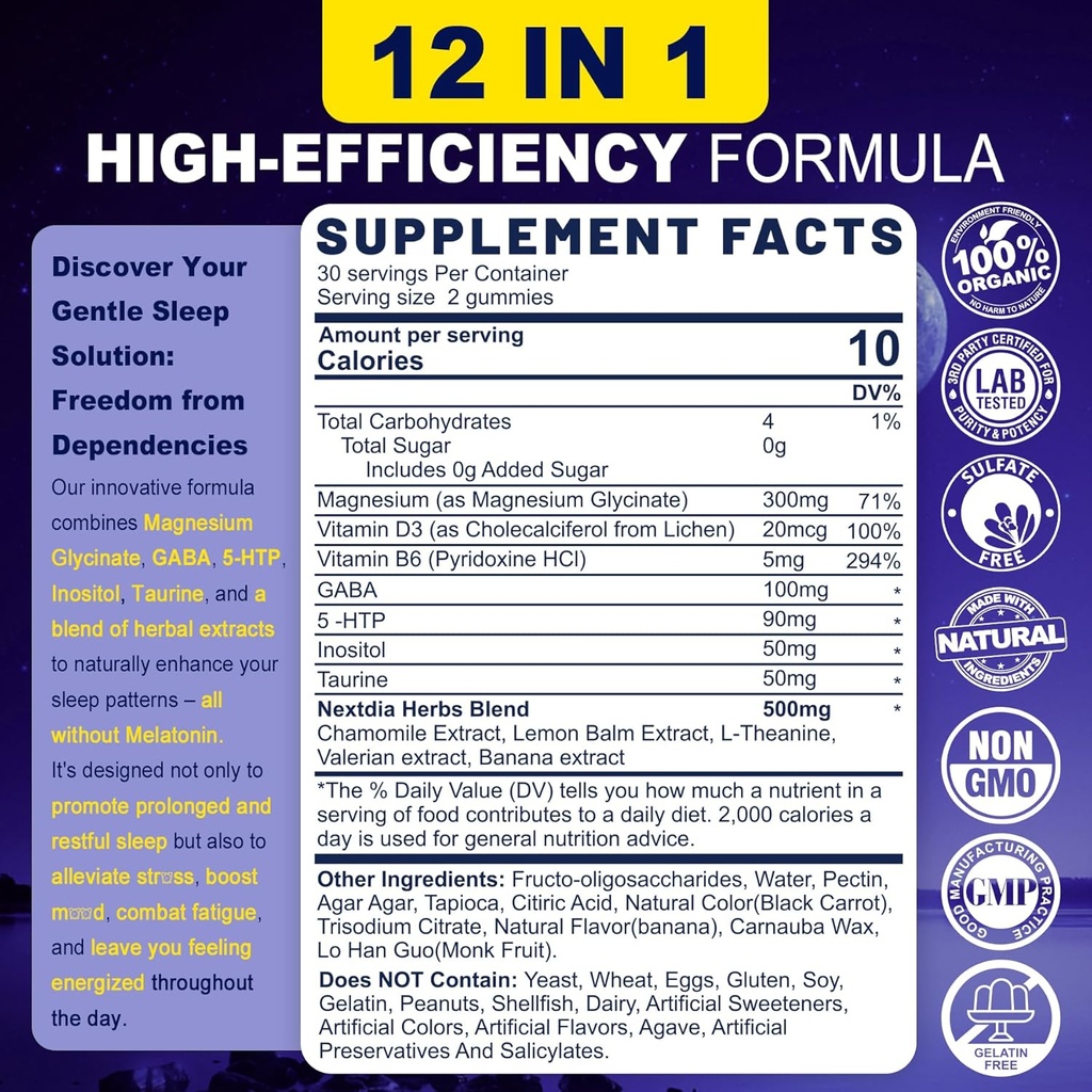 Melatonin Free Natural Sleep Gummies for Adults + Vitamin B Complex Gummies for Women 3