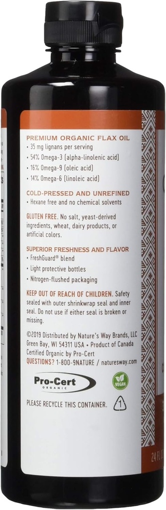 Nature's Way Nature's Way Organic Flax Oil Super Lignan, 24 Fl Ounce (Pack of 6) 4