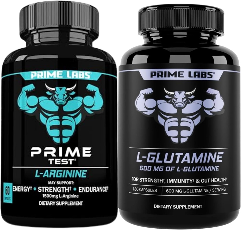 Prime Labs L Arginine (60 ct) + L Glutamine (180 ct) 2