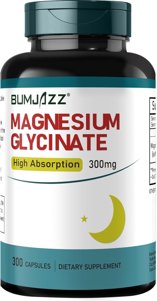 Magnesium Glycinate Supplement - Magnesium Supplement Magnesium Glycinate 300mg - 100% Chelated for High Absorption Vegan Essential Mineral Supplement 300 Capsules 2
