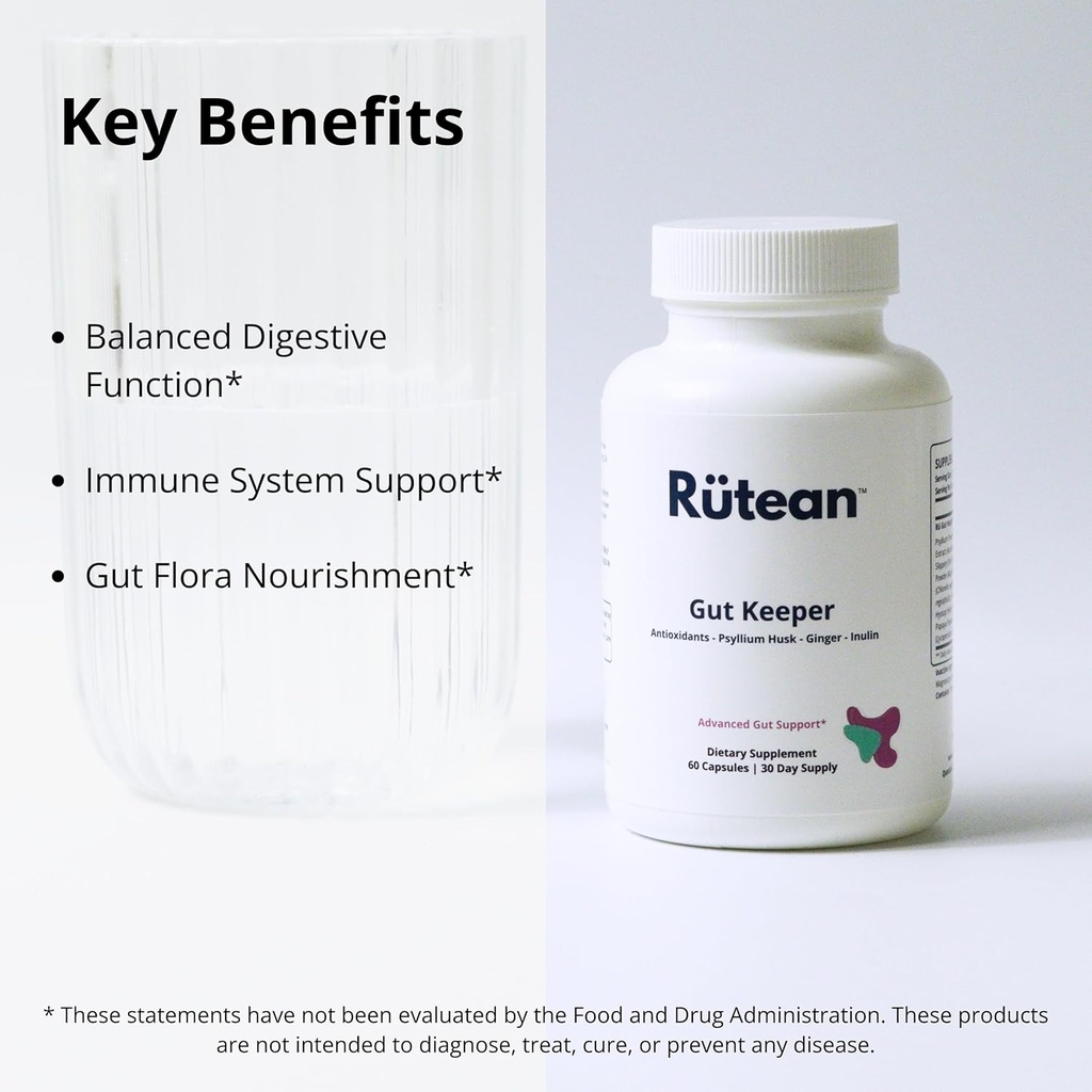 Gut Keeper - Psyllium Husk, Slippery Elm Bark, Ginger Root, Inulin - Digestive and Immune Support - 60 Capsules 6