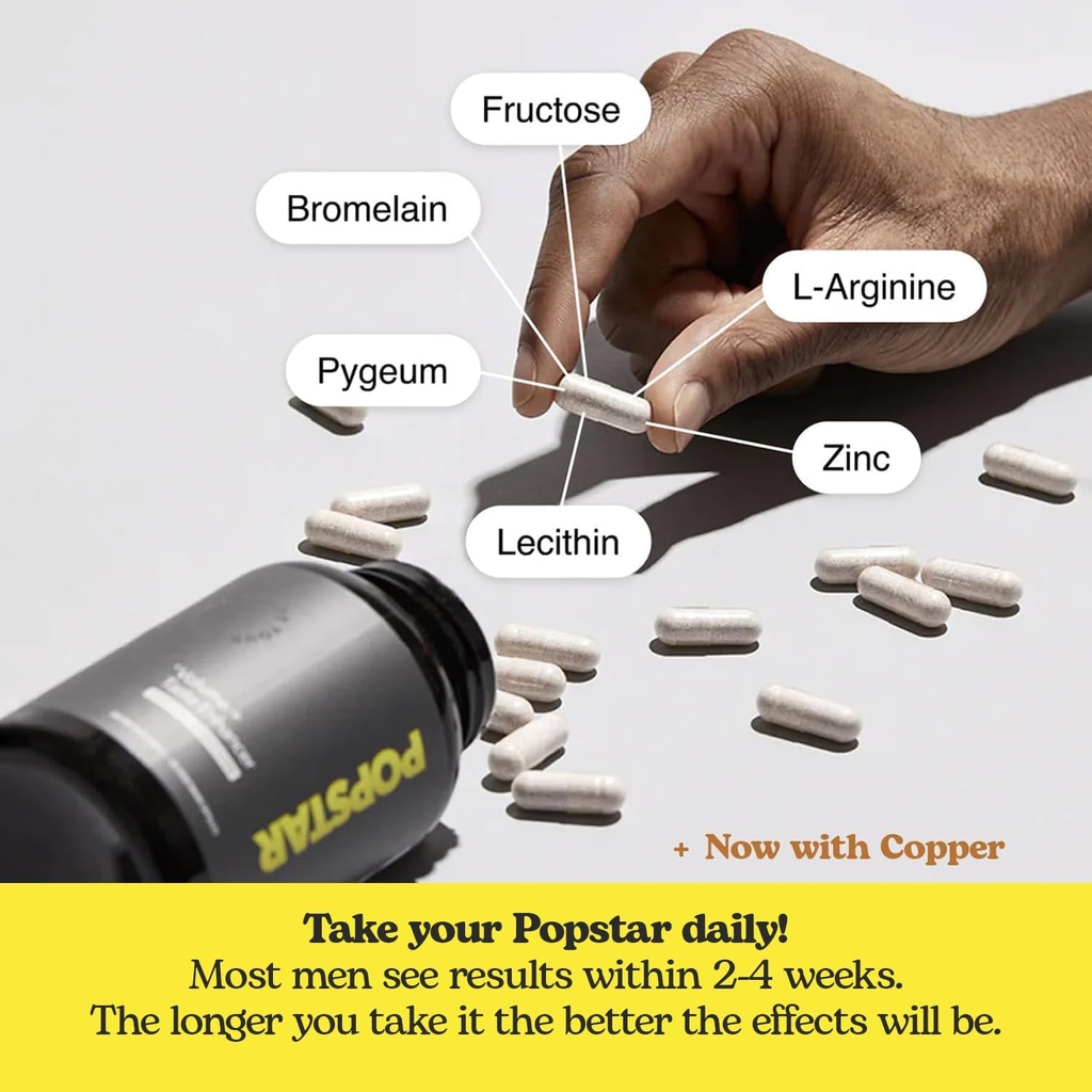 POPSTAR Labs Semen Volume Booster - Men's Semen Health & Fertility Supplement - Doctor Formulated to Increase Load Volume - Made in USA - Non-GMO, Organic, Vegan - 240 Capsules - (2 Month Supply) 4