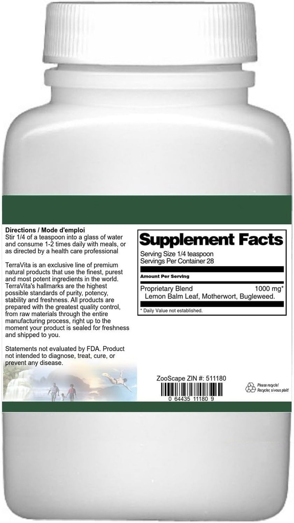 Thyroid Support Powder - Bugleweed, Motherwort and Lemon Balm (1 oz, ZIN: 511180) 4