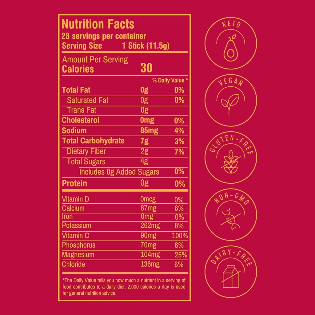 FlavCity Fruit Punch Electrolytes Powder Packets - 28 Hydration Packets - No Added Sugar - Hydration Powder with Real Fruit & Unrefined Sea Salt - Keto & Gluten-Free (28 Stick Packs) 3