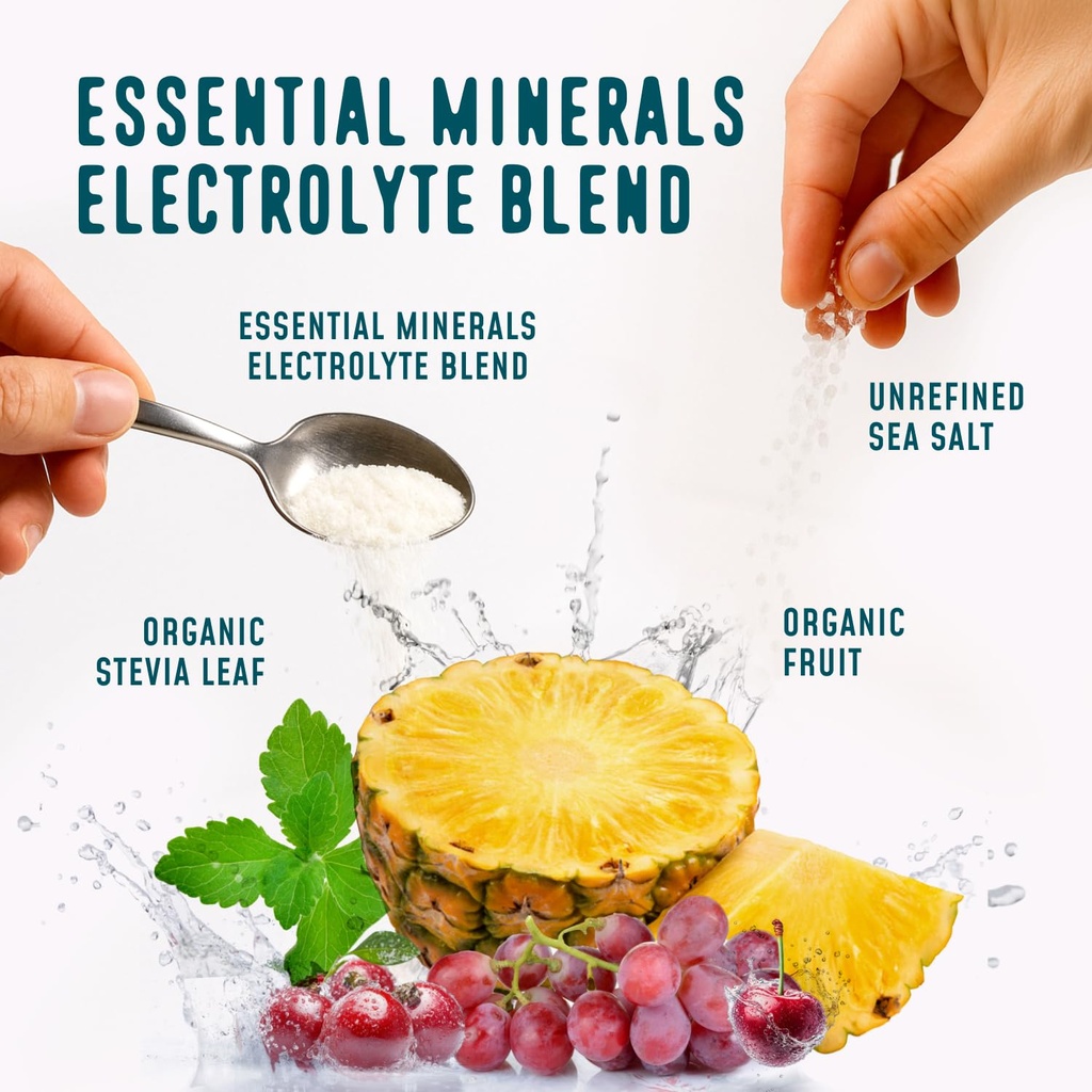 FlavCity Fruit Punch Electrolytes Powder Packets - 28 Hydration Packets - No Added Sugar - Hydration Powder with Real Fruit & Unrefined Sea Salt - Keto & Gluten-Free (28 Stick Packs) 4