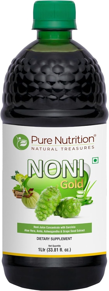 Pure Nutrition Noni Gold 1000ml | Noni Juice Concentrate with Garcinia, Aloe Vera, Amla, Ashwagandha and Grape Seed Extract 2