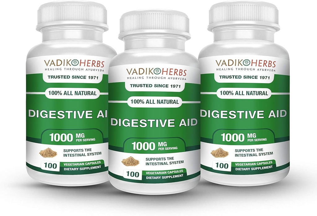 Certified Organic Vadik Herbs Digestive Aid Herbal Dietary Supplement | Supports to Intestinal System, Promotes Normal Bowel Function (3 Pack) 2