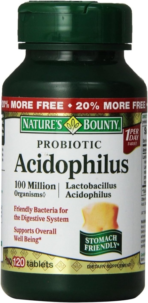 Nature's Bounty Probiotic Acidophilus Tablets, 120 ea (Pack of 5) 2