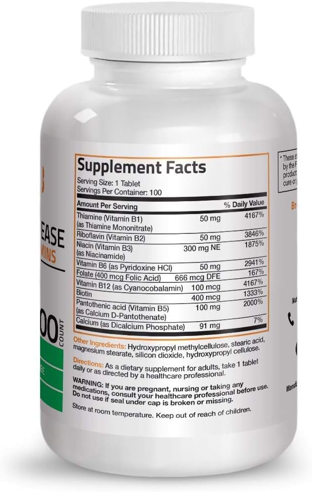 Bronson Super B Vitamin B Complex Sustained Slow Release + Vitamin A 10,000 IU Premium Non-GMO Formula 5
