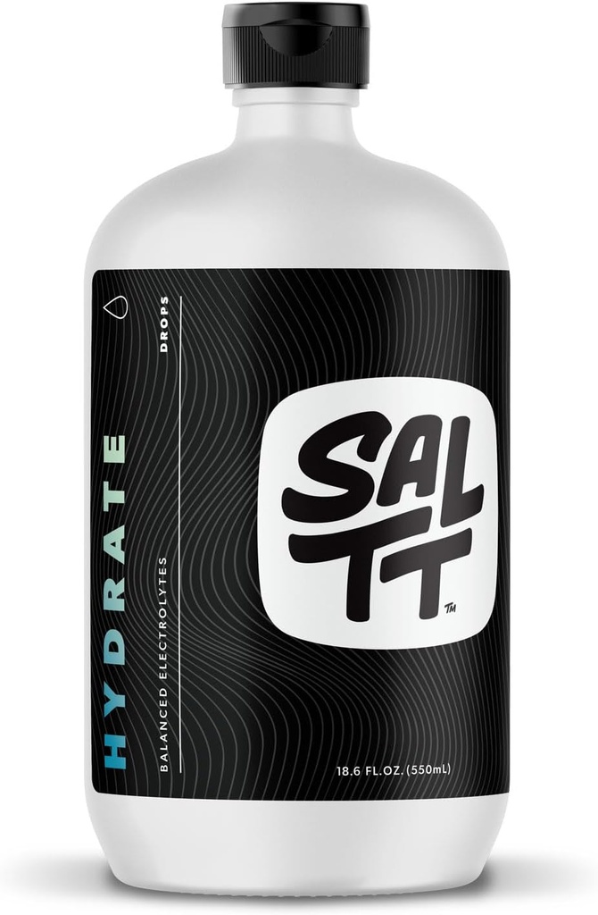 SALTT Hydrate Electrolyte Drops - Keto Diets - Intermittent Fasting - Immune Support - Gluten & Sugar Free - Paleo - Sodium, Magnesium, Potassium & Trace Minerals - Unflavored - 18.6 fl oz 2