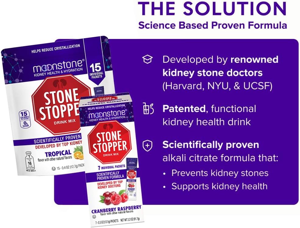 Stone Stopper Drink Mix, Lemonade, Kidney Stone Prevention, Calcium Oxalate Protector, Alkali Citrate Support, Developed by Urologists to Improve Hydration and Support Kidney Health, 15 Day Supply 3