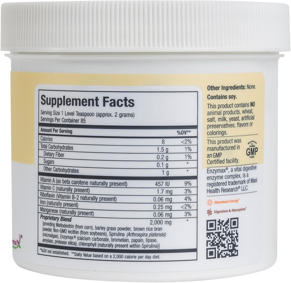 Maxi Health Green Energee - Super Whole Food Blend - Berry Flavor - 7.8 Ounces Powder - Kosher 4