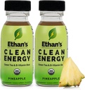 Ethan's Organic Clean Energy Shots Pineapple, Sugar Free Natural Pre-Workout Focus Boost, Gluten Free, Vegan, B6 & B12 Vitamin C with Green Tea Extract and Guayusa (2 Pack of 2oz Shots) 2