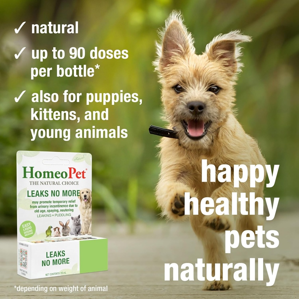 HomeoPet Leaks No More, Safe, Gentle, and Natural Cat and Dog Urinary Incontinence Relief, 15 Milliliters 5