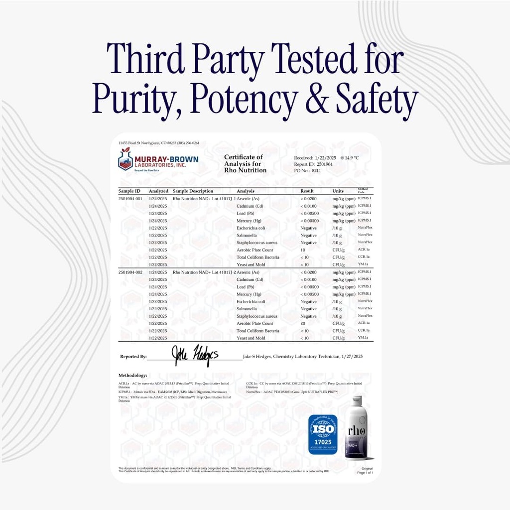 Rho Nutrition Liposomal NAD+ – Liquid Supplement Designed to Help Support Absorption – Active Form of NAD+ Helps Support Normal Cellular Health, Healthy Aging, Energy Metabolism & Vitality – 3 Pack 6
