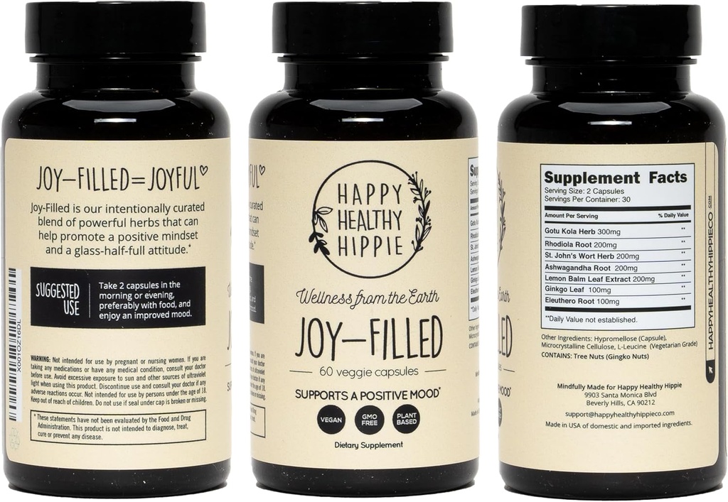 Happy Healthy Hippie Beetroot Superfood Capsules + Joy-Filled Mood Support Supplements 6