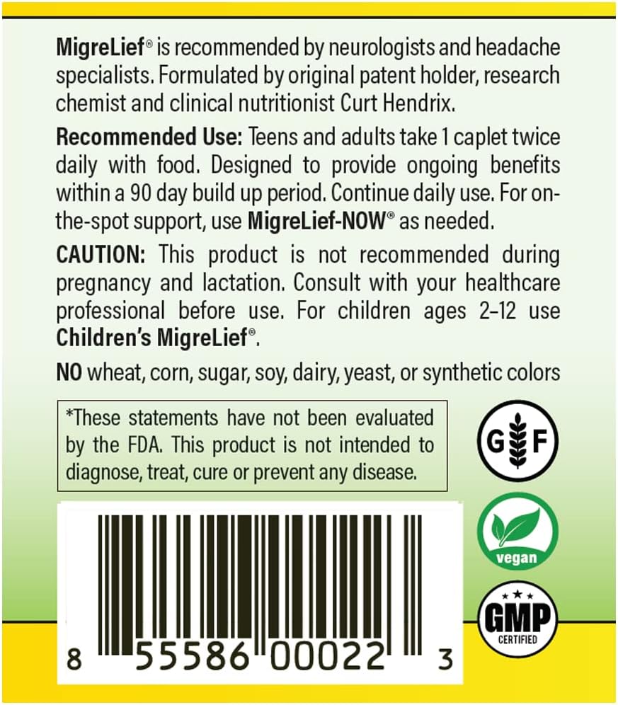 MigreLief Original Formula Triple Therapy with Puracol, 60 Count (Pack of 3) 5