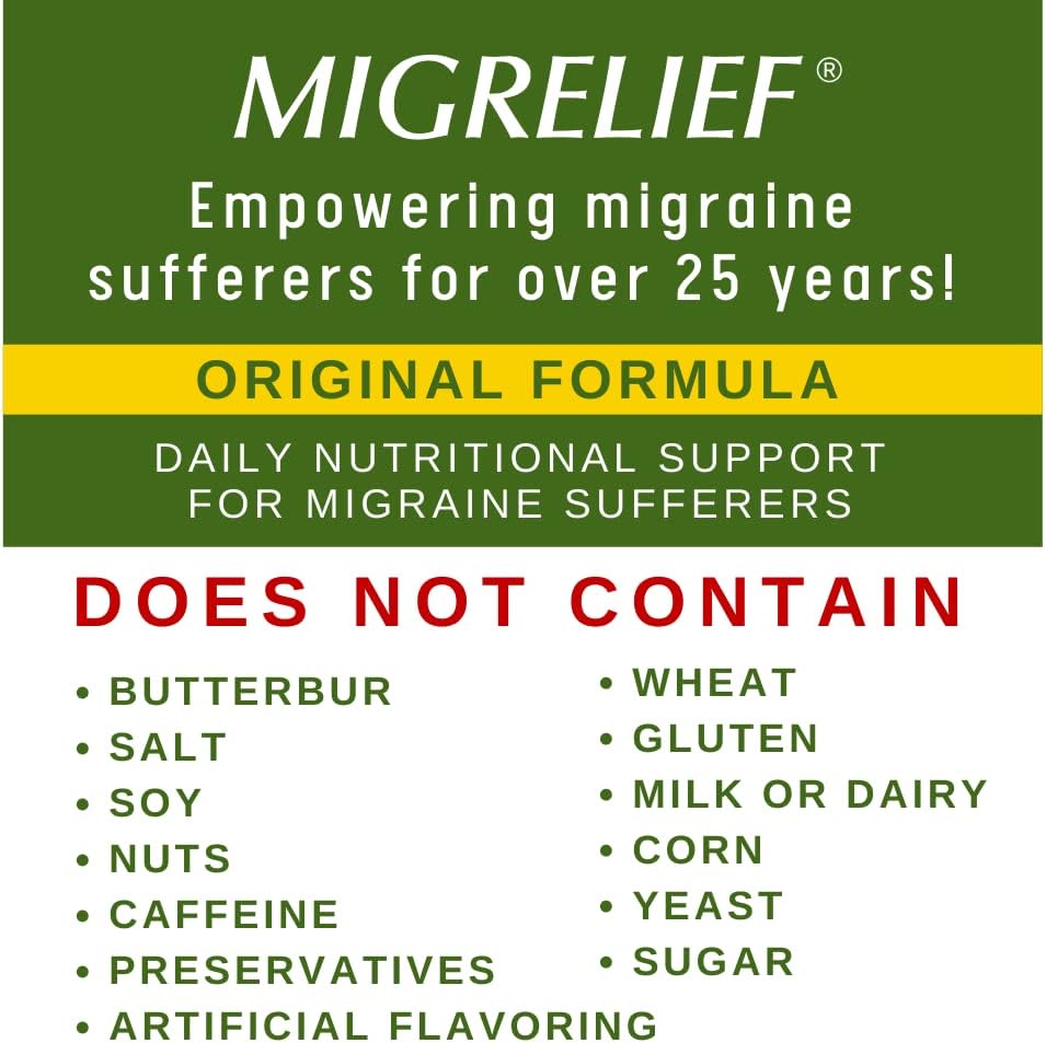 MigreLief Original Formula Triple Therapy with Puracol, 60 Count (Pack of 3) 6