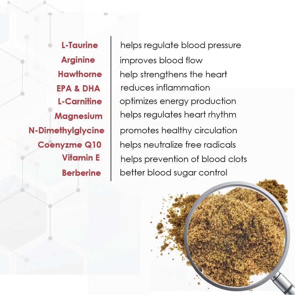 Heart Support Granules for Dogs – Vet-Formulated, Antioxidant-Rich- L-Taurine, L-Carnitine, EPA, DHA, CoQ10- Aids Circulatory Strength, Cardiovascular Support, Heart Muscle Function-USA Made- 90 Doses 5