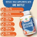 2400MG Liposomal Glutathione, with Vitamin C, Milk Thistle & Alpha-Lipoic Acid, Master Antioxidants, Pure Reduced L-Glutathione - Immune System, Cell Repair, Energy, High Absorption, 180 Softgels 6